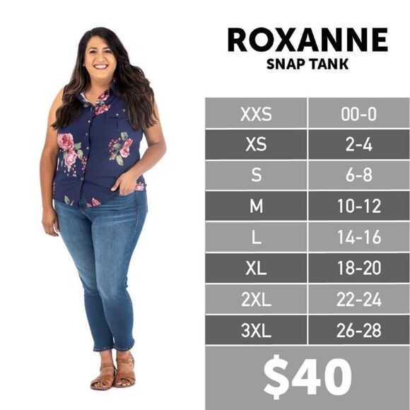 Lularoe Roxanne Snap Button Tank Palm Leaves Print - Size Small - Picture 3 of 3